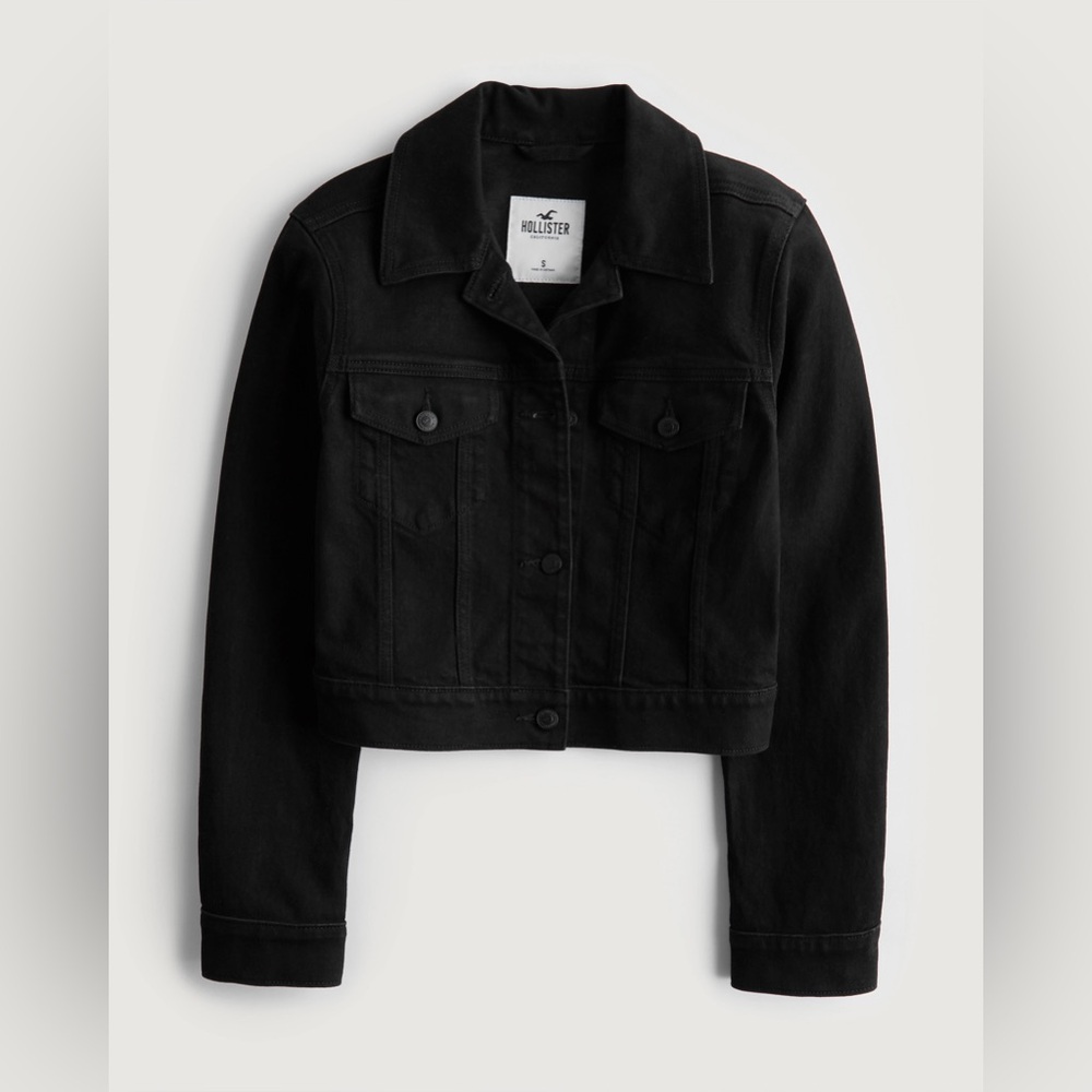 Hollister Black Denim Jean Jacket - Size Small